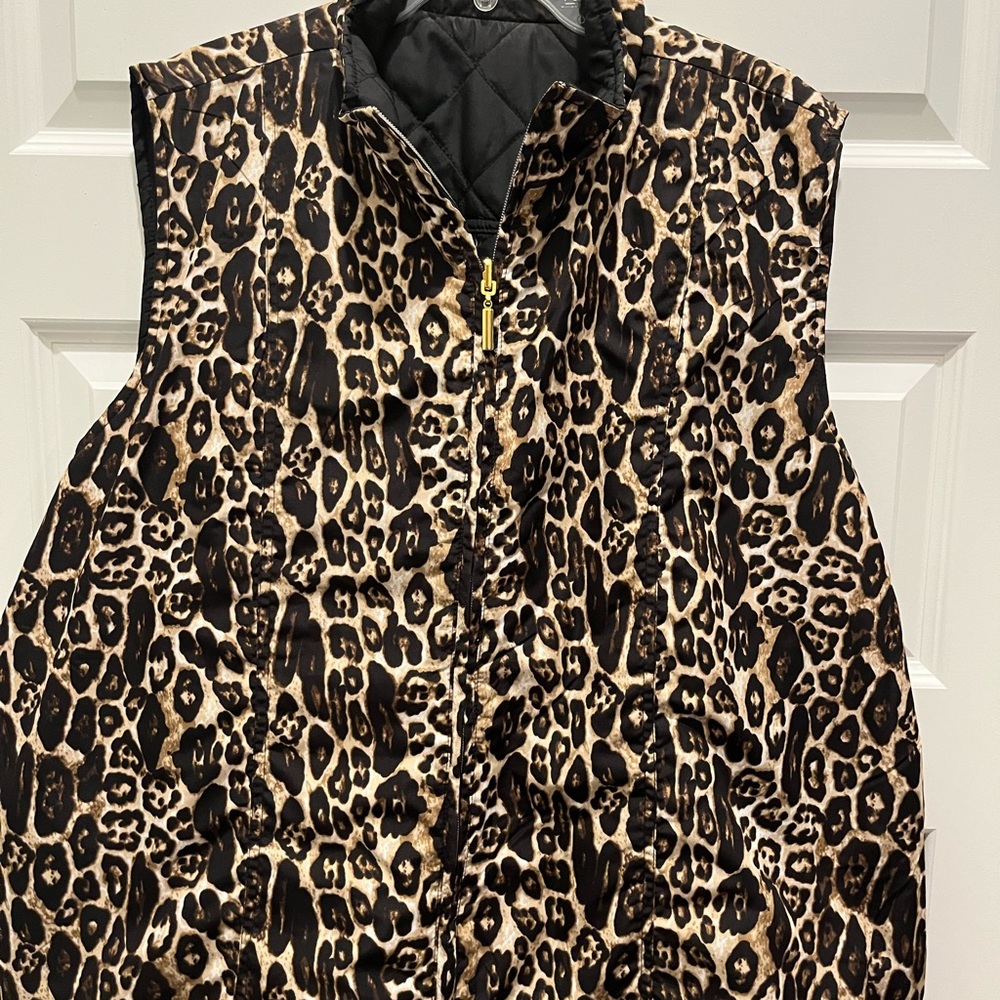 🐆🖤Leopard Print/Black Reversible Women's Vest🐆🖤